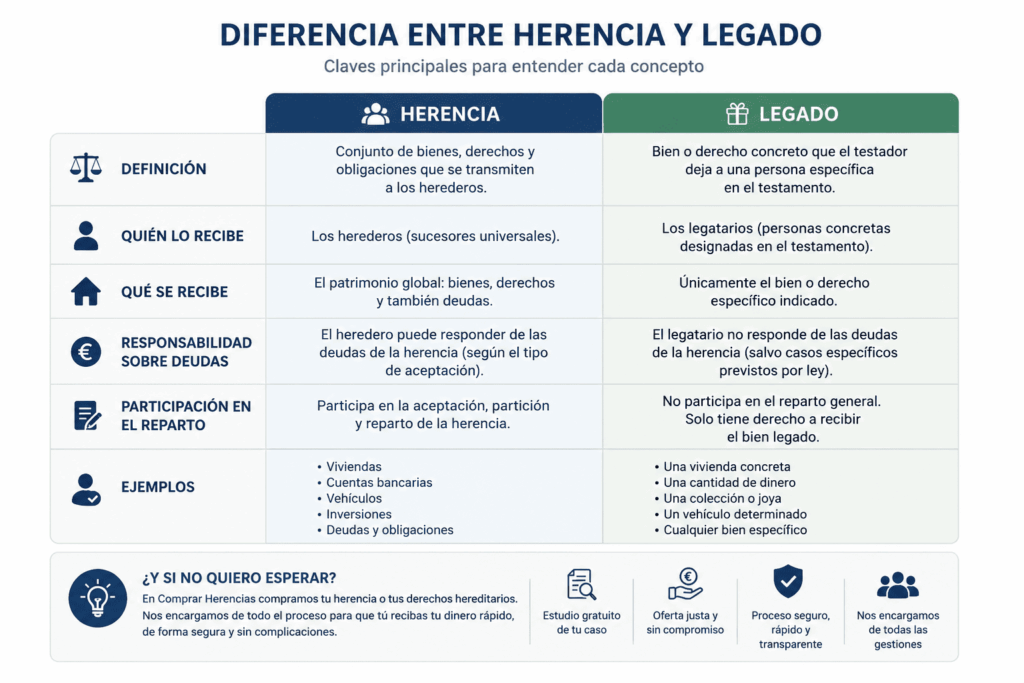 diferencia entre legado y herencia