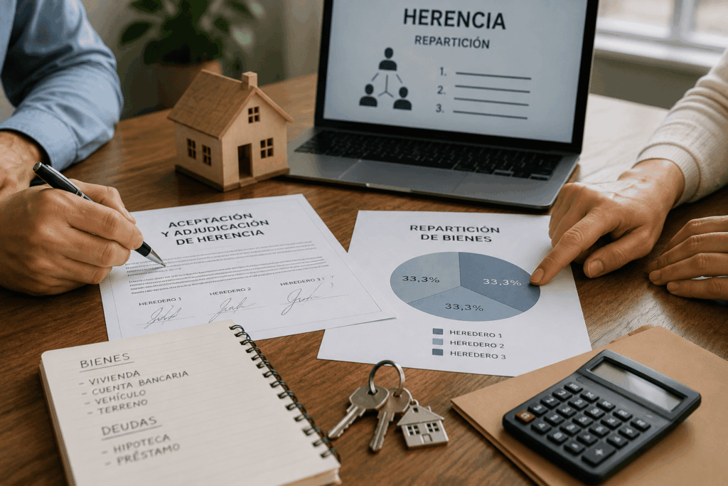 repartir una herencia entre herederos
